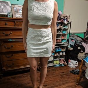 White cutout mini dress